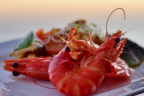 a plate of food with a fork